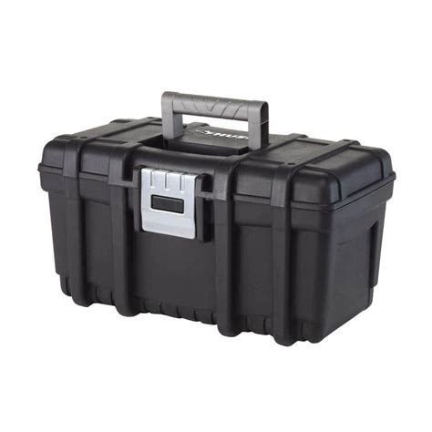 husky 16 in plastic tool box with metal latch|husky tool box at home depot.